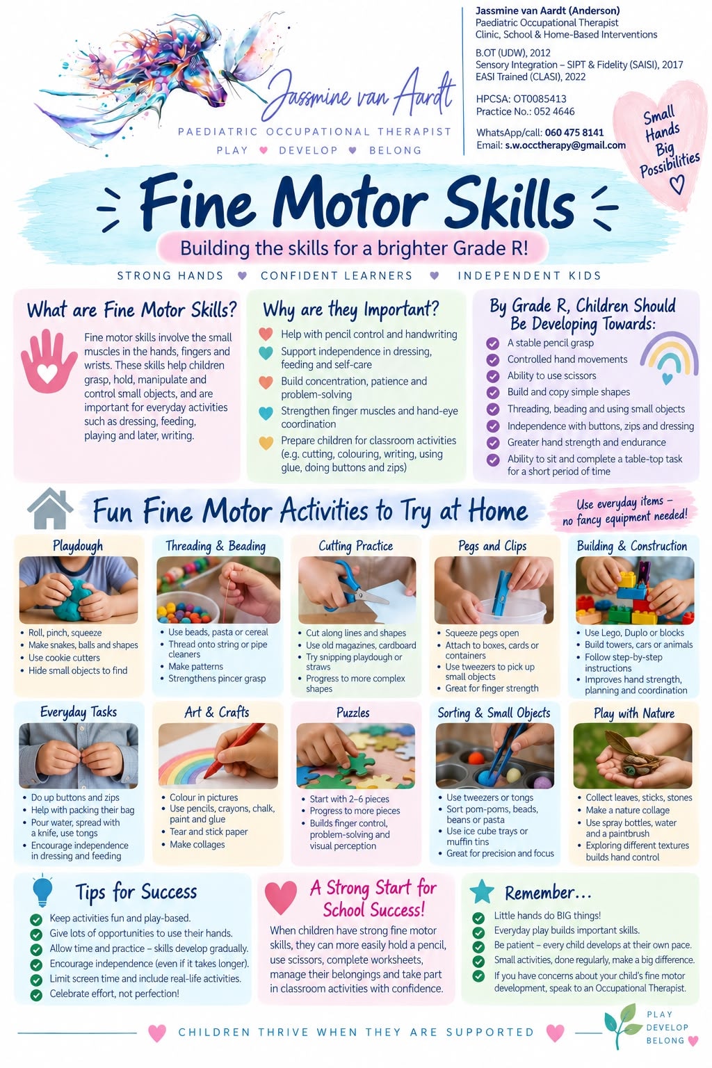 Fine Motor Skills — Building the skills for a brighter Grade R. Fun fine motor activities to try at home.